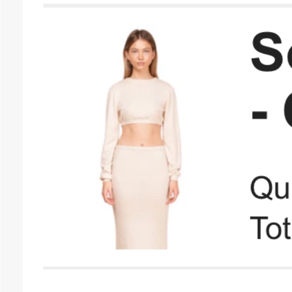 My Mum Made it Soft Knit Crop Jumper Skirt Set in Cream
